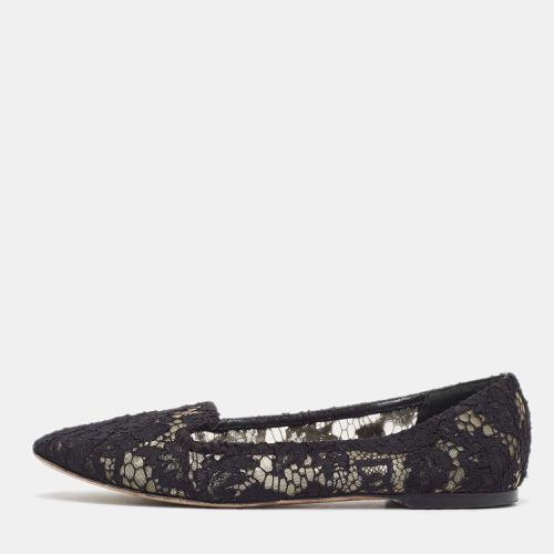 Dolce & Gabbana Black Lace Smoking Slippers Size 38 - Dolce & Gabbana - Modalova