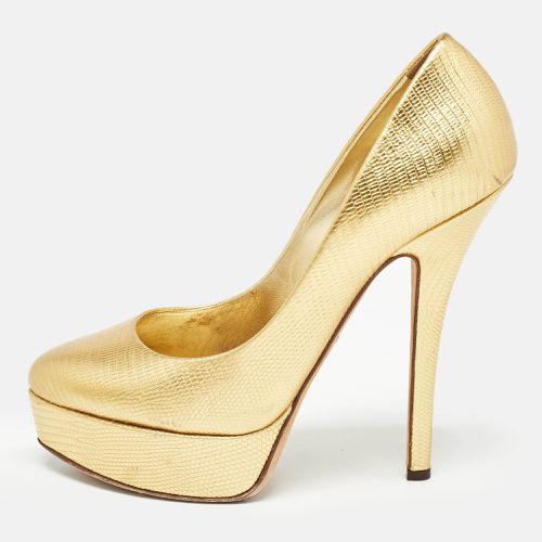 Dolce & Gabbana Gold Lizard Embossed Leather Platform Pumps Size 39 - Dolce & Gabbana - Modalova