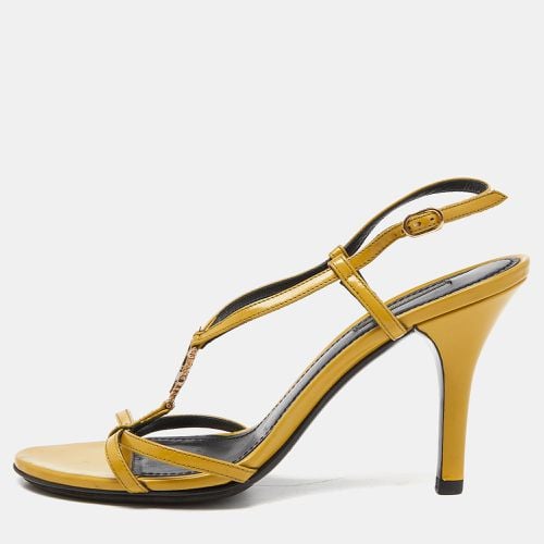 Dolce & Gabbana Yellow Patent Leather Heritage T-Strap Sandals Size 38 - Dolce & Gabbana - Modalova