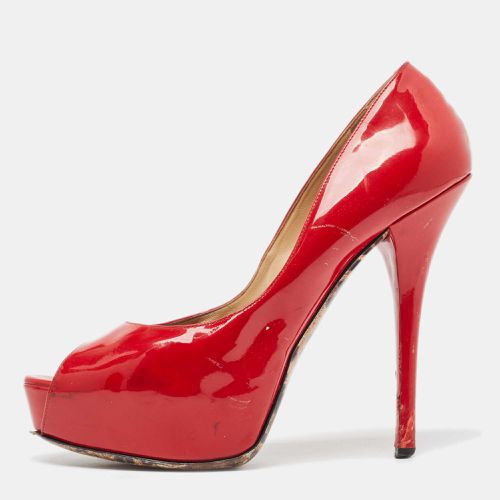 Dolce & Gabbana Red Patent Leather Peep Toe Platform Pumps Size 40 - Dolce & Gabbana - Modalova