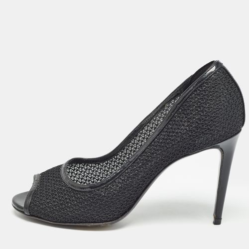 Dolce & Gabbana Black Mesh And Leather Trims Peep Toe Pumps Size 39 - Dolce & Gabbana - Modalova