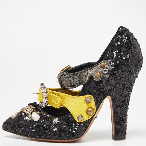 Dolce & Gabbana Black Sequins Crystal Embellished Mary Jane Pumps Size 37 - Dolce & Gabbana - Modalova