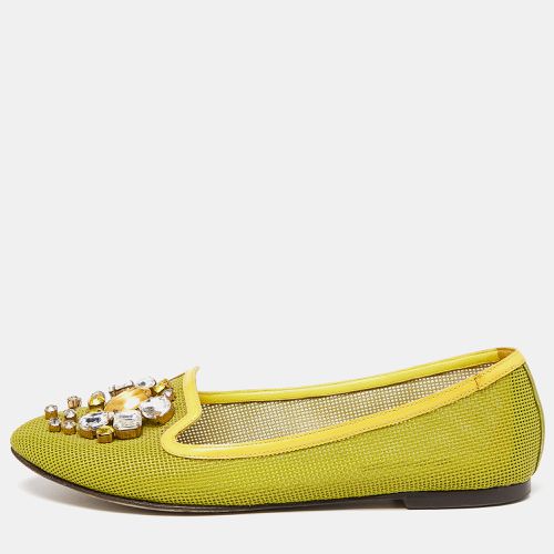 Dolce & Gabbana Mustard Mesh and Patent Leather Embellished Ballet Flats Size 37.5 - Dolce & Gabbana - Modalova