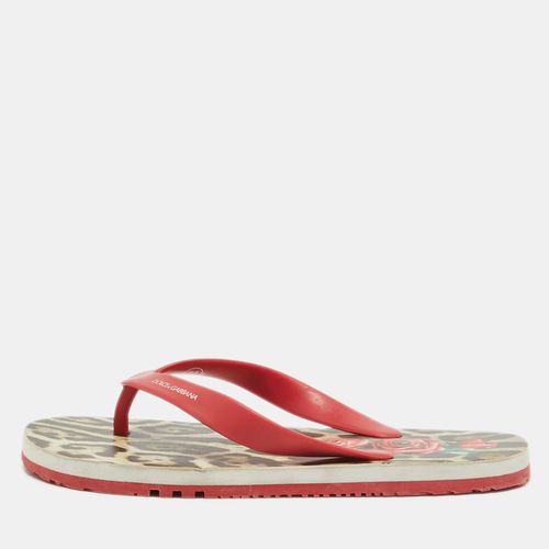 Dolce & Gabbana Red Rubber Thong Flats Size 34 - Dolce & Gabbana - Modalova