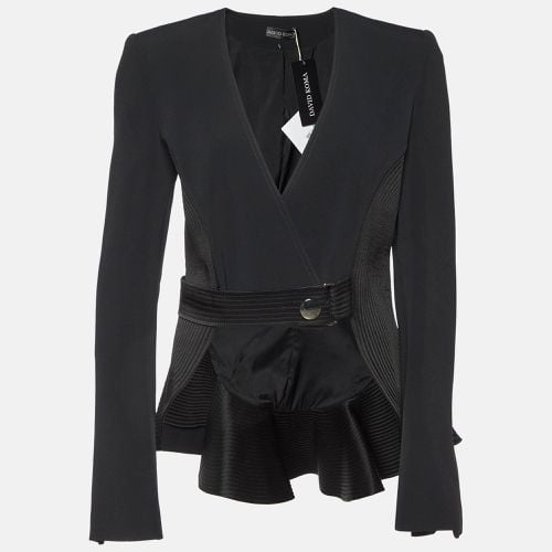 David Koma Black Cady Flounce Detail Jacket L - David Koma - Modalova