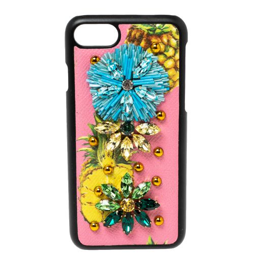 Dolce & Gabbana Multicolor Leather Pineapple Crystal Embellished iPhone 7 Cover - Dolce & Gabbana - Modalova