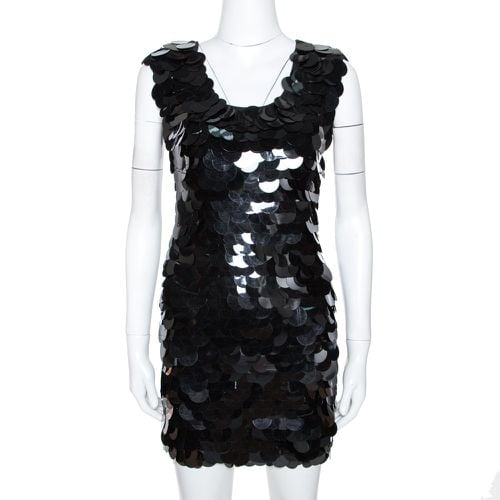 D&G Black Oversized Sequin Embellished Wool Sleeveless Dress XS - D&G - Modalova