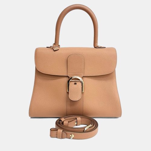 Brillant MM Camel Leather Top Handle Bag - Delvaux - Modalova
