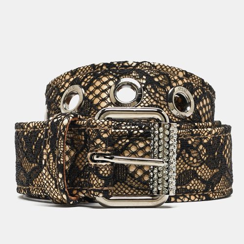 D&G Beige/Black Lace And Satin Buckle Belt 85 CM - D&G - Modalova