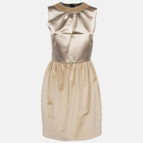 D&G Gold Satin and Velvet Sleeveless Mini Dress M - D&G - Modalova