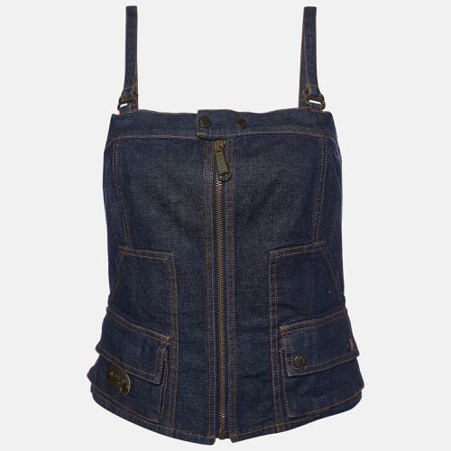 D&G Dark Blue Denim Strappy Corset Top M - D&G - Modalova