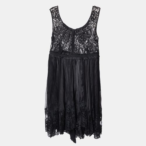 Lace & Silk Sheer Sleeveless Midi Dress L - D&G - Modalova