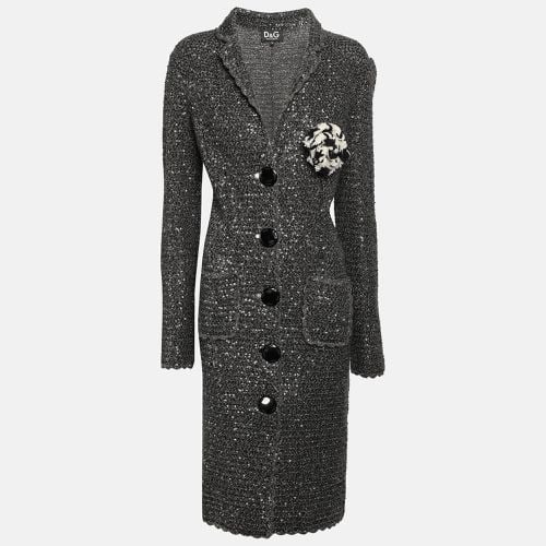 D&G Grey/Silver Lurex and Sequin Detail Coat M - D&G - Modalova