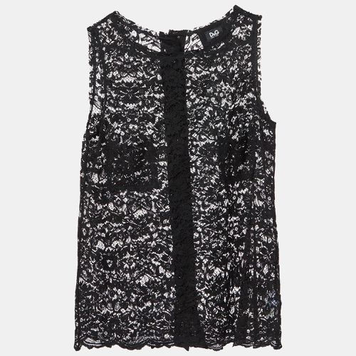 D&G Black Lace Sleeveless Top M - D&G - Modalova