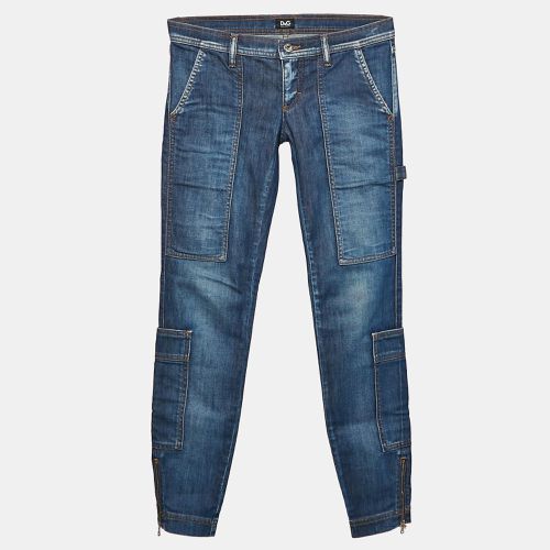 D&G Blue Washed Denim Cargo Low waist Jeans S Waist 30" - D&G - Modalova