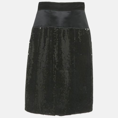 D&G Black Sequin & Satin Pencil Skirt XS - D&G - Modalova