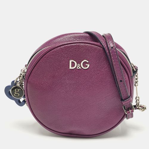 Dolce & Gabbana Purple Leather Ariette Round Crossbody Bag - D&G - Modalova