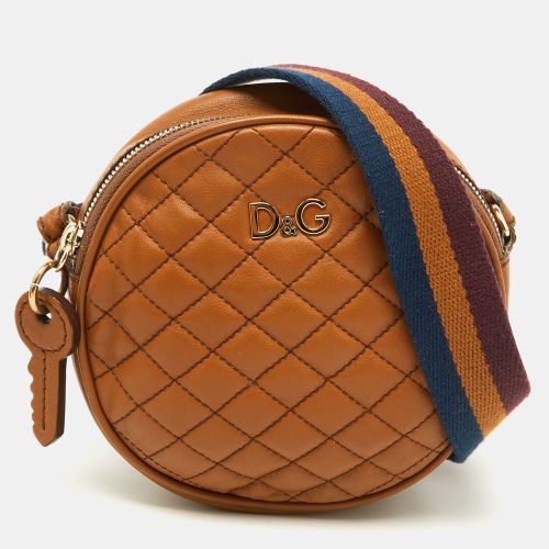 Quilted Leather Round Glam Crossbody Bag - D&G - Modalova