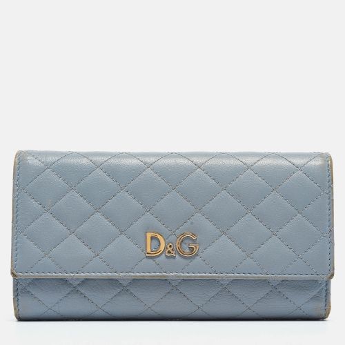 D&G Light Blue Quilted Leather Continental Wallet - D&G - Modalova