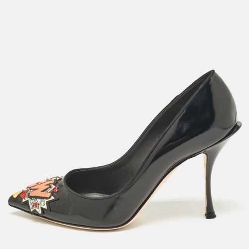 D&G Black Patent Leather Wow Patch Pumps Size 39 - D&G - Modalova