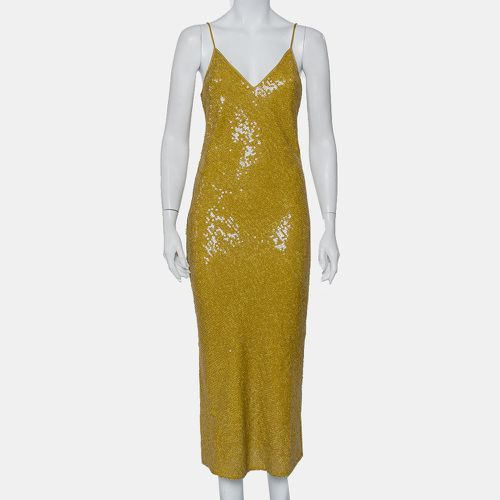 Diane Von Furstenberg Mustard Yellow Sequin Embellished Silk Havita Dress M - Diane Von Furstenberg - Modalova