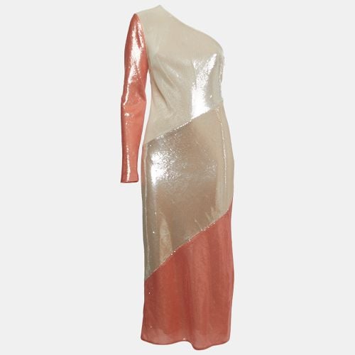 Diane Von Furstenberg Off-White/Orange Sequined One Shoulder Dress M - Diane Von Furstenberg - Modalova