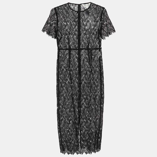 Diane Von Furstenberg Black Lace Tailored Overlay Midi Dress M - Diane Von Furstenberg - Modalova