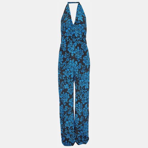 Diane Von Furstenberg Callow Black Printed Silk Halter Neck Jumpsuit M - Diane Von Furstenberg - Modalova