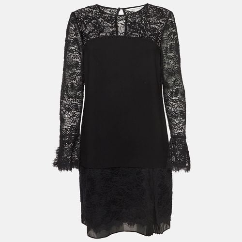 Diane Von Furstenberg Black Lace Trim Chiffon Lavana Dress M - Diane Von Furstenberg - Modalova