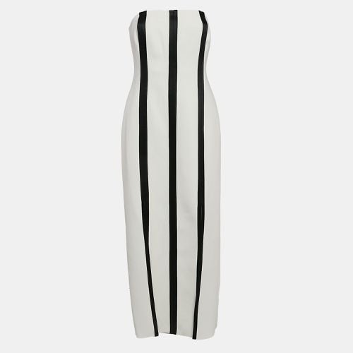 Diane Von Furstenberg White/Black Stripe Stretch Cotton Strapless Structured Midi Dress M - Diane Von Furstenberg - Modalova