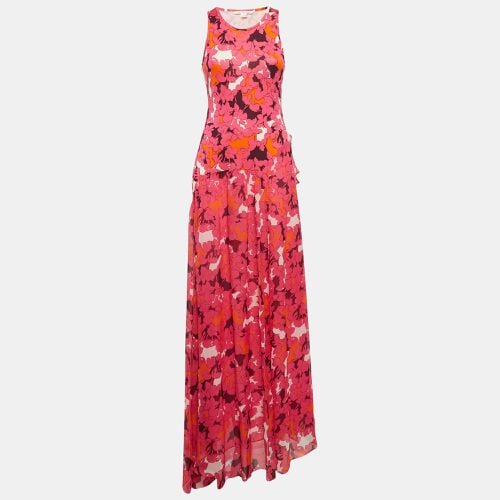 Diane Von Furstenberg Pink Eden Garden Print Jersey and Silk Davina Maxi Dress M - Diane Von Furstenberg - Modalova