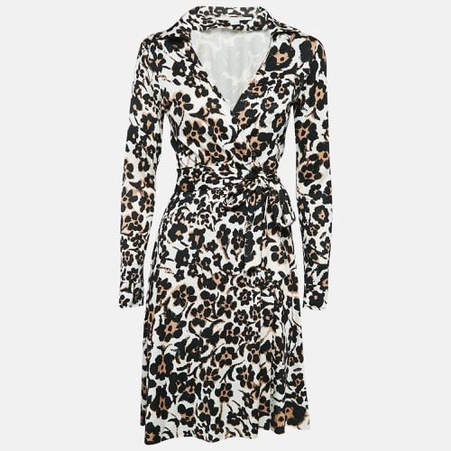 Diane Von Furstenberg White Floral Print Wrap Dress M - Diane Von Furstenberg - Modalova