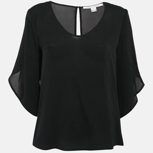 Diane Von Furstenberg Black Crepe Round Neck Top M - Diane Von Furstenberg - Modalova