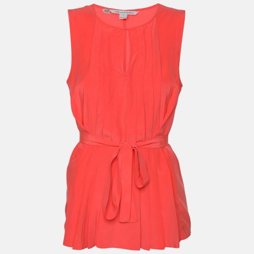 Diane Von Furstenberg Neon Orange Silk Belgin Sleeveless Top S - Diane Von Furstenberg - Modalova