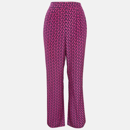 Diane Von Furstenberg Pink/Blue Printed Silk Petunia Pants M - Diane Von Furstenberg - Modalova