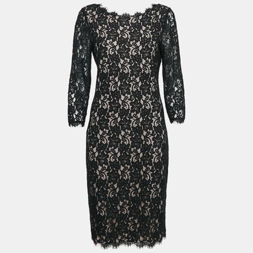 Diane Von Furstenberg Black Lace Colleen Long Sheath Dress L - Diane Von Furstenberg - Modalova