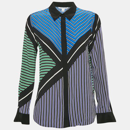 Diane Von Furstenberg Multicolor Striped Silk Valentina Shirt M - Diane Von Furstenberg - Modalova