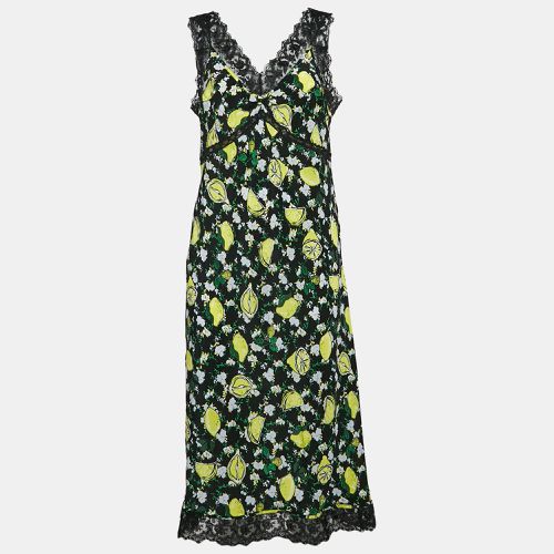 Diane Von Furstenberg Black Lemon Silk Sleeveless Midi Dress M - Diane Von Furstenberg - Modalova