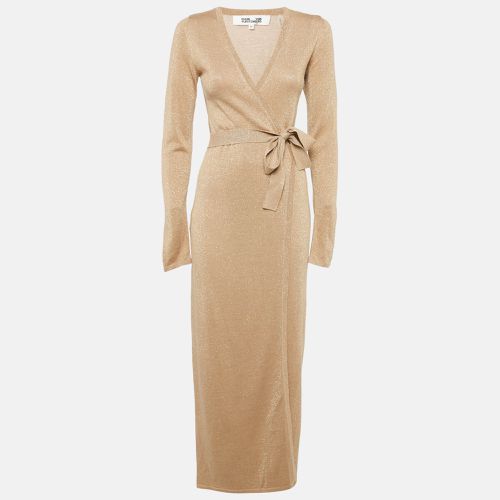 Diane Von Furstenberg Gold Lurex Knit Wrap Dress XS - Diane Von Furstenberg - Modalova