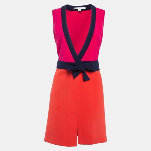 Diane Von Furstenberg Pink/Orange Crepe Wrap Mini Dress S - Diane Von Furstenberg - Modalova