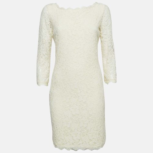 Diane Von Furstenberg Cream Lace Mini Zarita Dress M - Diane Von Furstenberg - Modalova