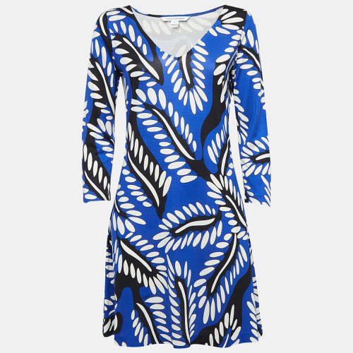 Diane Von Furstenberg Blue Printed Jersey Kaden Dress M - Diane Von Furstenberg - Modalova