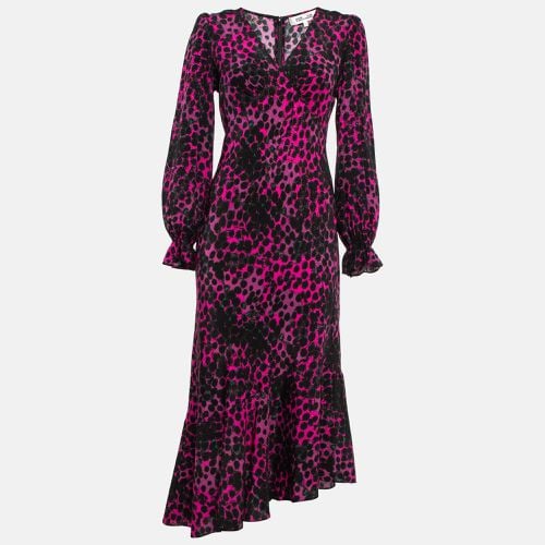 Diane Von Furstenberg Pink Printed Jacquard Manal Midi Dress S - Diane Von Furstenberg - Modalova