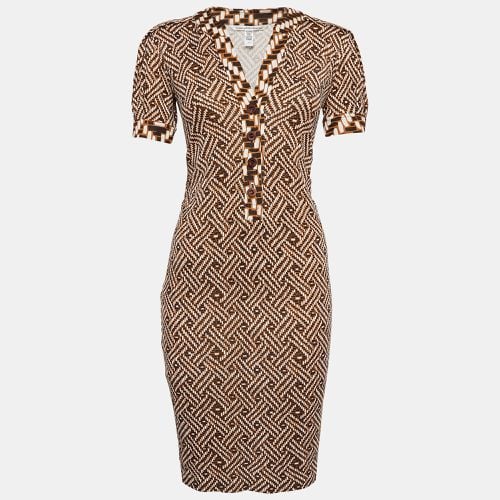 Diane Von Furstenberg Brown Printed Jersey Midi Dress XS - Diane Von Furstenberg - Modalova