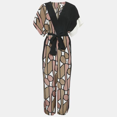 Diane Von Furstenberg Multicolor Printed Silk Belted Jumpsuit M - Diane Von Furstenberg - Modalova