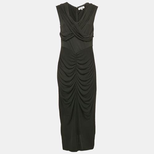 Diane Von Furstenberg Black Jersey Ruched Midi Dress L - Diane Von Furstenberg - Modalova