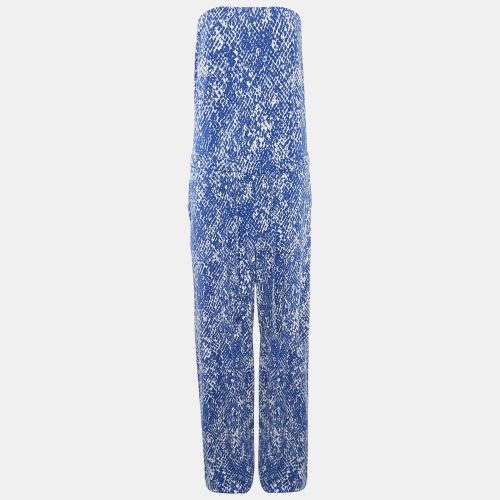 Diane Von Furstenberg Blue Printed Off-Shoulder Jumpsuit XL - Diane Von Furstenberg - Modalova