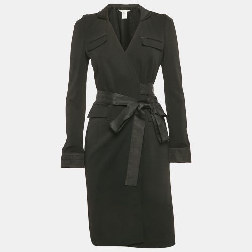 Diane Von Furstenberg Black Wool Mandilynn Wrap Dress S - Diane Von Furstenberg - Modalova