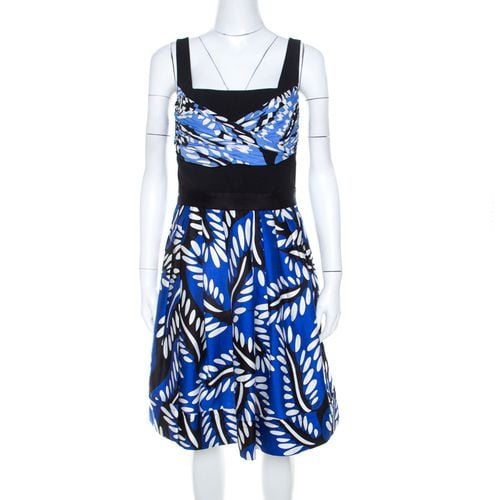 Diane von Furstenberg Blue Printed Cotton Silk Blend Sita Dress L - Diane Von Furstenberg - Modalova