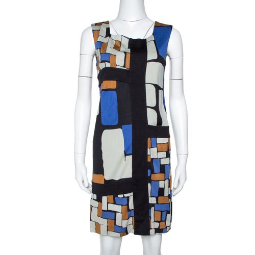 Diane von Furstenberg Color Block Print Silk Mondrian Shift Dress S - Diane Von Furstenberg - Modalova